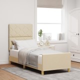 vidaXL Cadru de pat, crem, 80x200 cm, textil