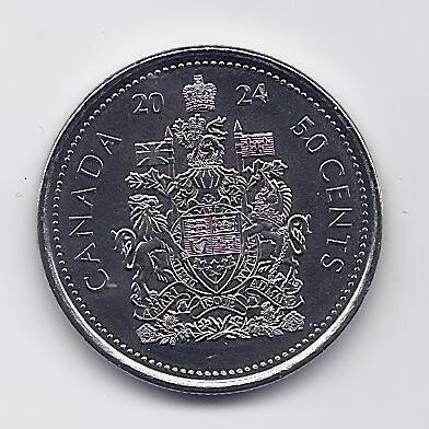 Canada 50 cents 2024 regele Charles UNC foto