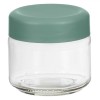 Borcan Sticlă, Model Rotund, Capac Verde Mentă, Capacitate 330 ml, Potrivit Congelator, Lavabil Mașină Vase, Oem