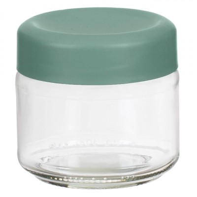 Borcan Sticlă, Model Rotund, Capac Verde Mentă, Capacitate 330 ml, Potrivit Congelator, Lavabil Mașină Vase foto
