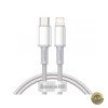 Cablu Date si Incarcare USB-C - Lightning Baseus High Density Braided 20W 1m Alb CATLGD-02