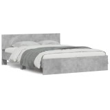 Cumpara ieftin Cadru de pat cu tablie, gri beton, 140x200 cm