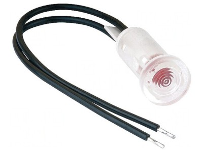 Lampă LED Control Plată Roșie &amp;Oslash;9,7mm 100mm Cabluri foto
