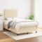 vidaXL Pat box spring cu saltea, crem, 120x200 cm, textil 3141926