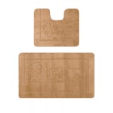 Set 2 Covorase Baie Model Maritime 2546, Marimi 60 x 100 50 x 60 cm, Bej, Inaltime Fir 0, Antiderapant, Antialergic, Polipropilena