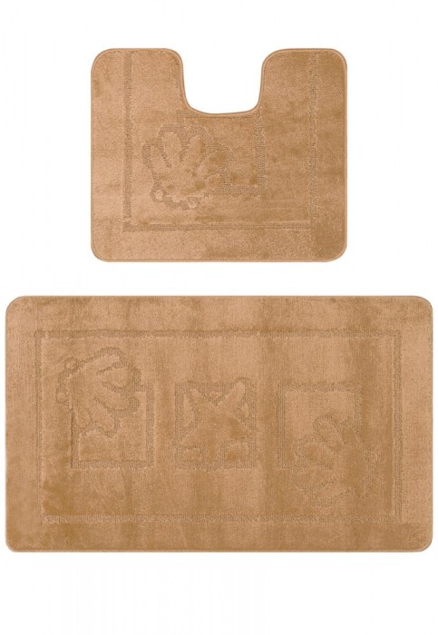 Set 2 Covorase Baie Model Maritime 2546, Marimi 60 x 100 50 x 60 cm, Bej, Inaltime Fir 0, Antiderapant, Antialergic, Polipropilena