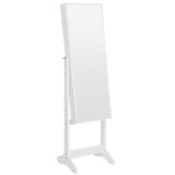Cumpara ieftin Cabinet bijuterii cu oglinda, Artool, MDF, raft interior, alb, 41.1x36.5x151.5 cm