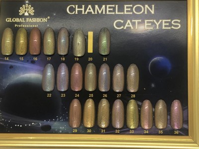 Oja semipermanenta Chameleon Cat Eyes, Global Fashion, 10ml, 17 foto