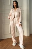 Cumpara ieftin Set pijama dama din doua piese, cu nasturi &ndash; 2401821, Bej