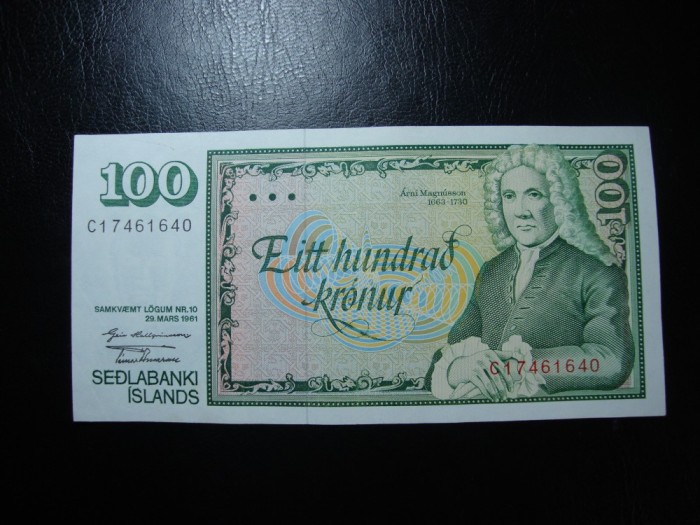 ISLANDA 100 KRONUR 1961 EXCELENTA