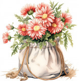 Cumpara ieftin Sticker decorativ, Flori Crizanteme, Roz, 61 cm, 1363STK-5