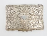 Splendida tabachera/cutie tutun - veche din argint - art nouveau- manufacturata