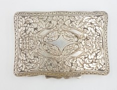 Splendida tabachera/cutie tutun - veche din argint - art nouveau- manufacturata