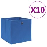 Cumpara ieftin Cutii depozitare 10 buc. albastru 28x28x28 cm material netesut