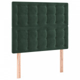 Tăblii de pat, 2 buc, verde &icirc;nchis, 100x5x78/88 cm, catifea