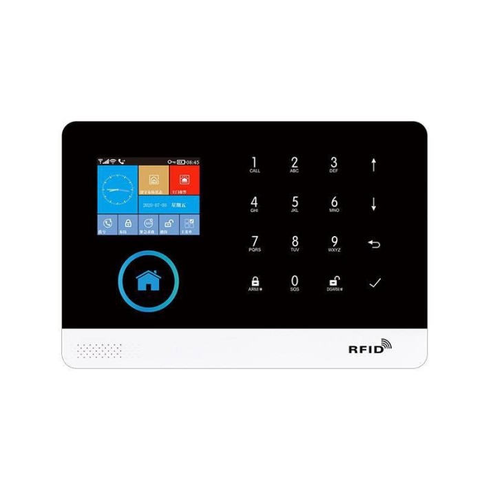 Sistem de alarma wireless ZYTEQ&reg;, LCD, WiFi, GSM, RFID, touchscreen, control app Tuya, alerta SMS/apel, notificari, Alexa, senzor PIR, smart kit, alb