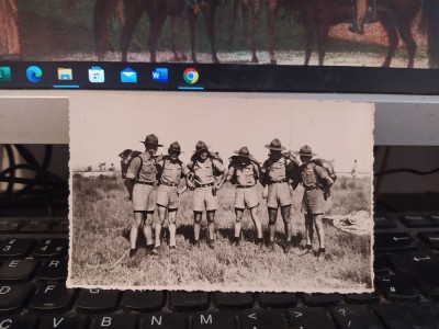 Cercetași &amp;icirc;n echipament complet, &amp;icirc;n tabără, Cercetășie, anii 1930, 205 foto