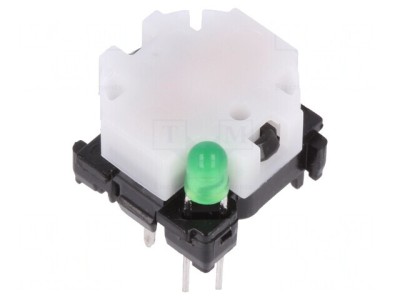 Comutator Tastatură Alb cu LED Verde 0.1A 28VDC foto