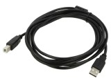 Cablu USB 2.0 A-B 3m negru, 24AWG/28AWG, dublu ecranat
