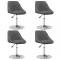 vidaXL Scaune de bucătărie pivotante, 4 buc., gri &icirc;nchis, catifea 3088759