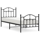 Cumpara ieftin Cadru pat metalic cu tablii de cap/picioare, negru, 80x200 cm