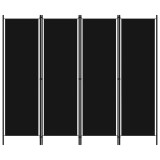 Cumpara ieftin Paravan de camera cu 4 panouri, negru, 200 x 180 cm
