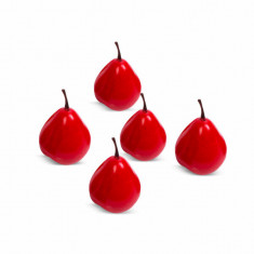 Decoratiuni de Craciun - fructe rosii - 6 cm - 5 buc / pachet
