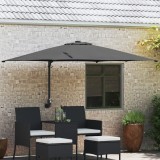 vidaXL Umbrelă de exterior Antracit Poliester, Oțel vopsit electrostatic