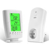 Priză termostat wireless diymore, termostat pentru &icirc;ncălzire cu infraroșu cu moduri de &icirc;ncălzire și răcire, priză termostat 230V cu senzor de temperat