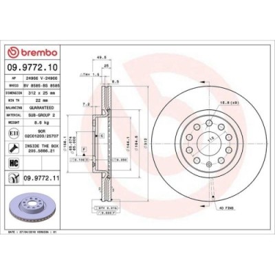 Set disc frana Audi A1 (8x1 8xk) 05.10-09.19 , A3 (8p1) 05.03-12.13, A3 (8v1 8vk) 04.12-10.20, A3 Cabriolet (8p7) 04.08-05.13, A3 Sedan (8ys 8ym) 04. foto