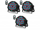 Cumpara ieftin Proiector joc lumini U King, Pachet de 3, RGB 36 LED-uri, control DMX7CH - RESIGILAT