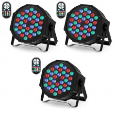 Proiector joc lumini U King, Pachet de 3, RGB 36 LED-uri, control DMX7CH - RESIGILAT