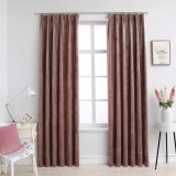VidaXL Draperii opace 2 buc. roz antichizat 140x225 cm catifea c&acirc;rlige