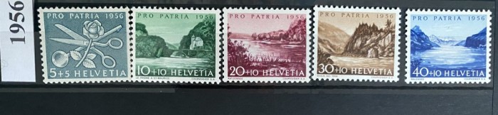 ELVETIA 1956, An complet, serii MNH