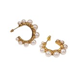 Cercei placati cu aur Pearls