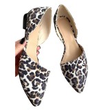 Balerini decupati din piele naturala Animal Print Ambra
