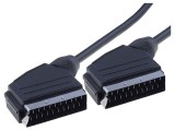 Cablu SCART 1,5m negru ecranat, mufă la ambele capete