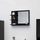 Oglinda de baie, negru, 60 x 10,5 x 45 cm, PAL GartenMobel Dekor, vidaXL