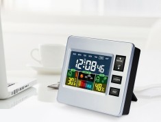 Sta?ie meteo ?i ceas de masa cu ecran LCD multifunc?ional foto