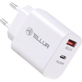 Incarcator retea Tellur PDHC101, 2xUSB, PD 20W + QC3.0 18W, Alb