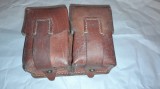 Cartusiera dubla din piele originala ptr. pusca Mauser Kar 98K ,ZB 24 ,VZ 24 ,colectie,razboi,Armata Romana,Wehrmacht,Waffen SS,WW2,surplus militar #1
