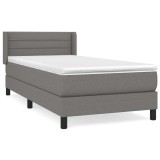 Cumpara ieftin Pat box spring cu saltea, gri inchis, 80x200 cm, textil