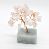 Copacel cu baza de fluorit si pietre de cuart roz 8cm, Stonemania Bijou