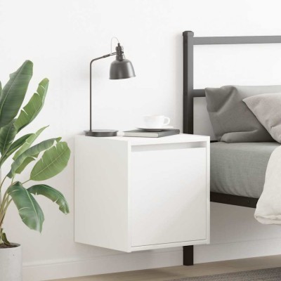 vidaXL Noptiere montate pe perete 2 buc Alb 38x34x40 cm 861230 foto