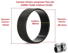 Camasa cilindru compresor fara ulei 1100-1500W 75x69.7x49mm CH183