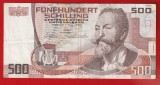 (1) BANCNOTA AUSTRIA - 500 SCHILLING 1985 (1 IULIE 1985), PORTRET OTTO WAGNER, VALOARE NOMINALA MARE