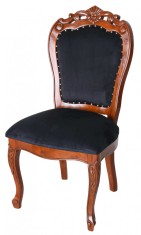 Scaun lemn mahon cu tapiterie catifea neagra MAR112