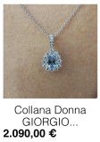 LANT + PANDANTIV AUR alb 18K + 24 Diamante + 1 Aquamarine - Giorgio Visconti !