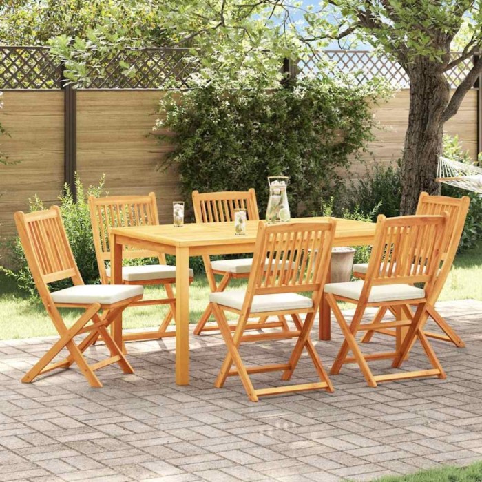 vidaXL Scaun pliant 6 pcs Alb 49 x 57.5 x 92cm Lemn masiv de acacia 3329125