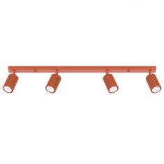 Lampă De Tavan Karbon Ocru Roșu Aluminiu Cu 4 Becuri Tub Minimalist De Interior.